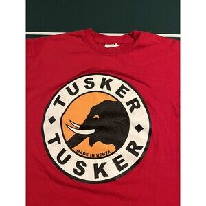 Men’s Tusker Brewery Kenya Beer T-Shirt XL Red East African Pale Lager Kenyan